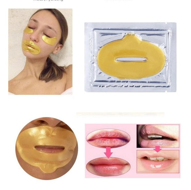 Mosecare Golden Collagen Lip Mask Set – Hydrating Anti-Aging Lip Patches (10pcs)