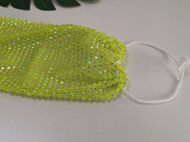 Mosecare Rhinestone Decorative Face Mask – Stylish Hanging-Ear Sparkling Mask for Women
