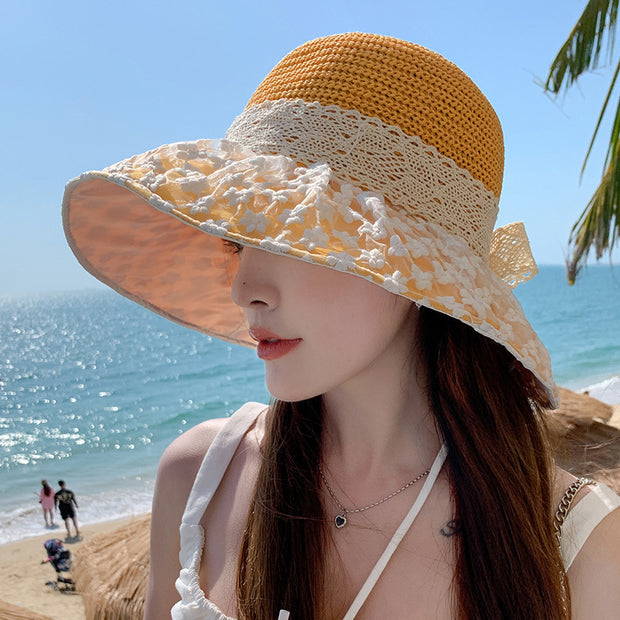 Mosecare Summer Seaside Vacation Sun Protection Foldable Sun Hat – Korean Style UV Hat