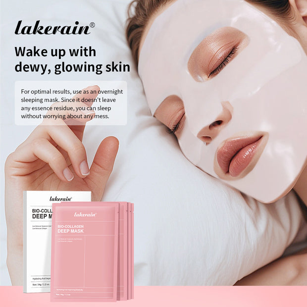 Mosecare Lakerain Collagen Facial Mask Set – Hydrating & Brightening Night Hydrogel Masks (4 pcs)