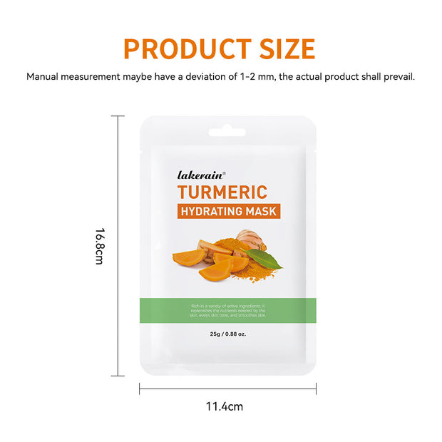 Mosecare Turmeric Hydrating Facial Mask – Moisturizing & Brightening Skincare Sheet Mask